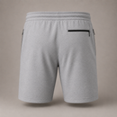 Bermuda de moletom masculina cinza, vista frontal